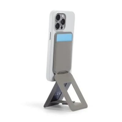 Moft Ms027W-1-Me-Nvbu Snap-On Iphone Stand & Wallet - Gray